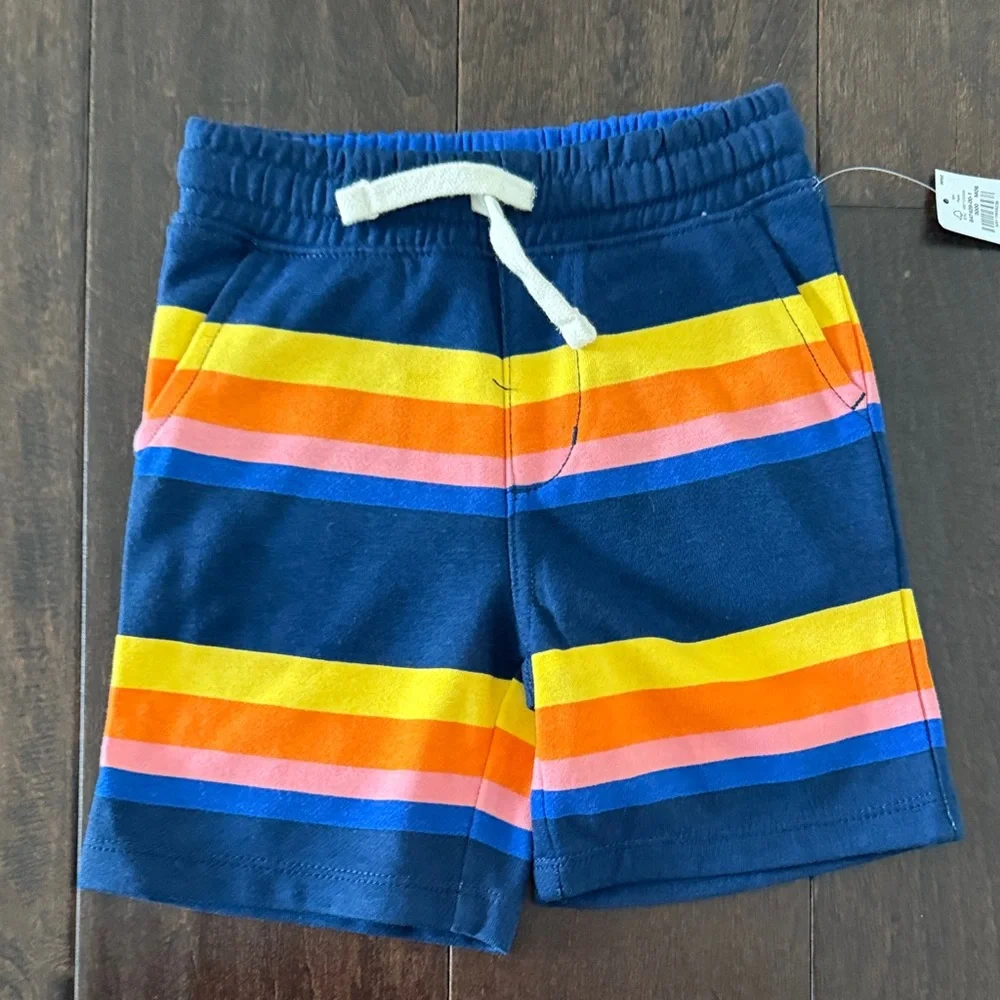 NWT Toddler Boys Old Navy Colorful Striped Kids Sweatshirt and short set!